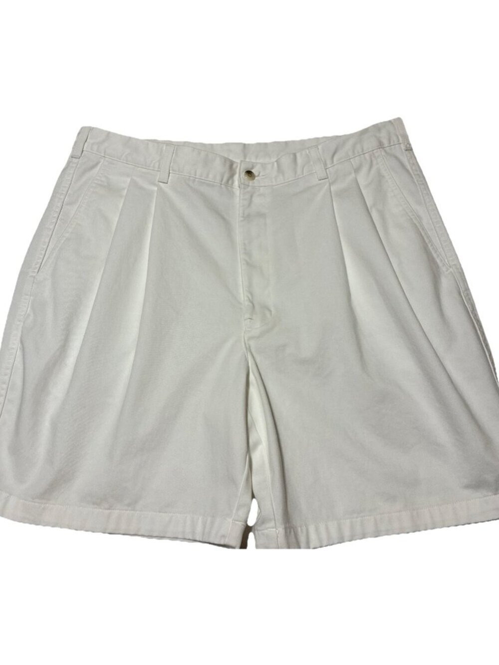 Roundtree And Yorke Mens White Easy Care Twill Casual Shorts Size 38 Inseam 9